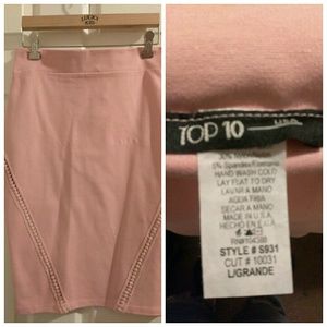 Dusty pink midi skirt